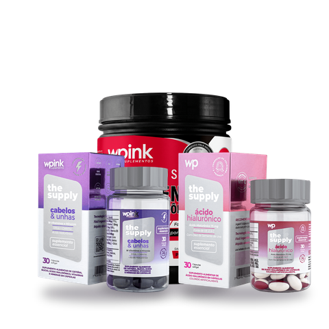 kit glow total 360º (colágeno + cabelos & unhas + ácido hialurônico)